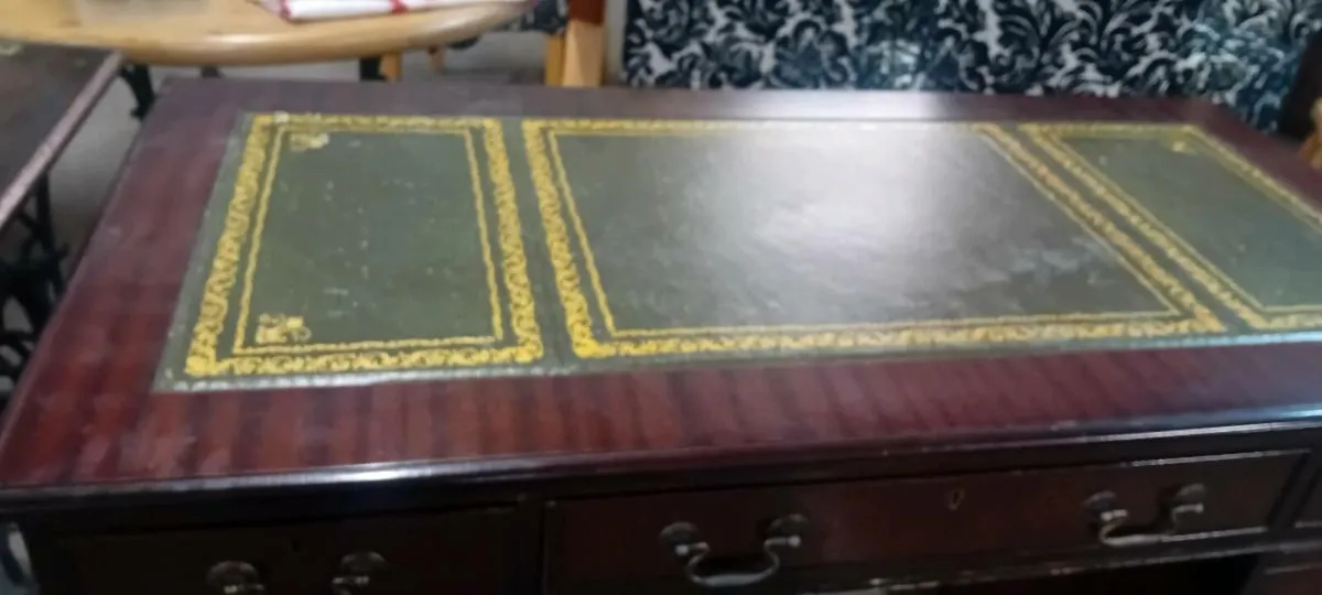 Leather Topped Office Desk - Image 2