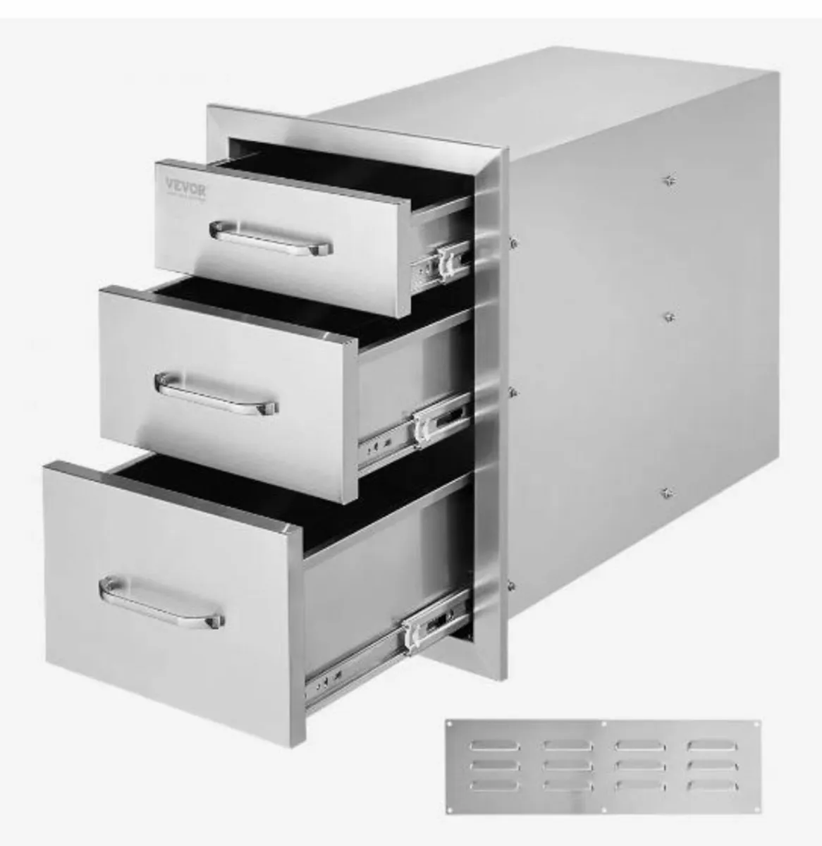 Stainless Steel 3 Chest Of Drawers - Image 1