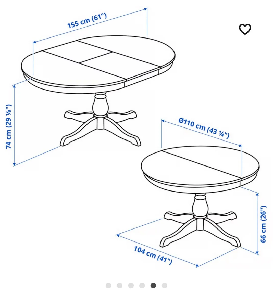 Round extendable table & four chairs - Image 2