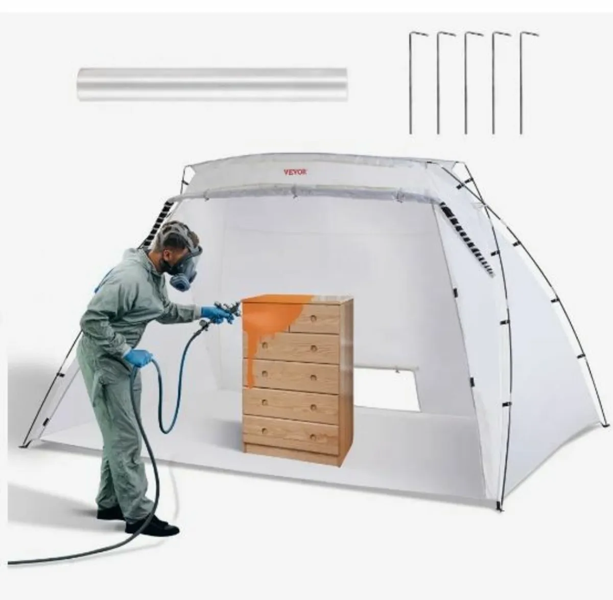 Spray Paint Shelter, 3.0m x 2.1m x 1.8m Portable - Image 1