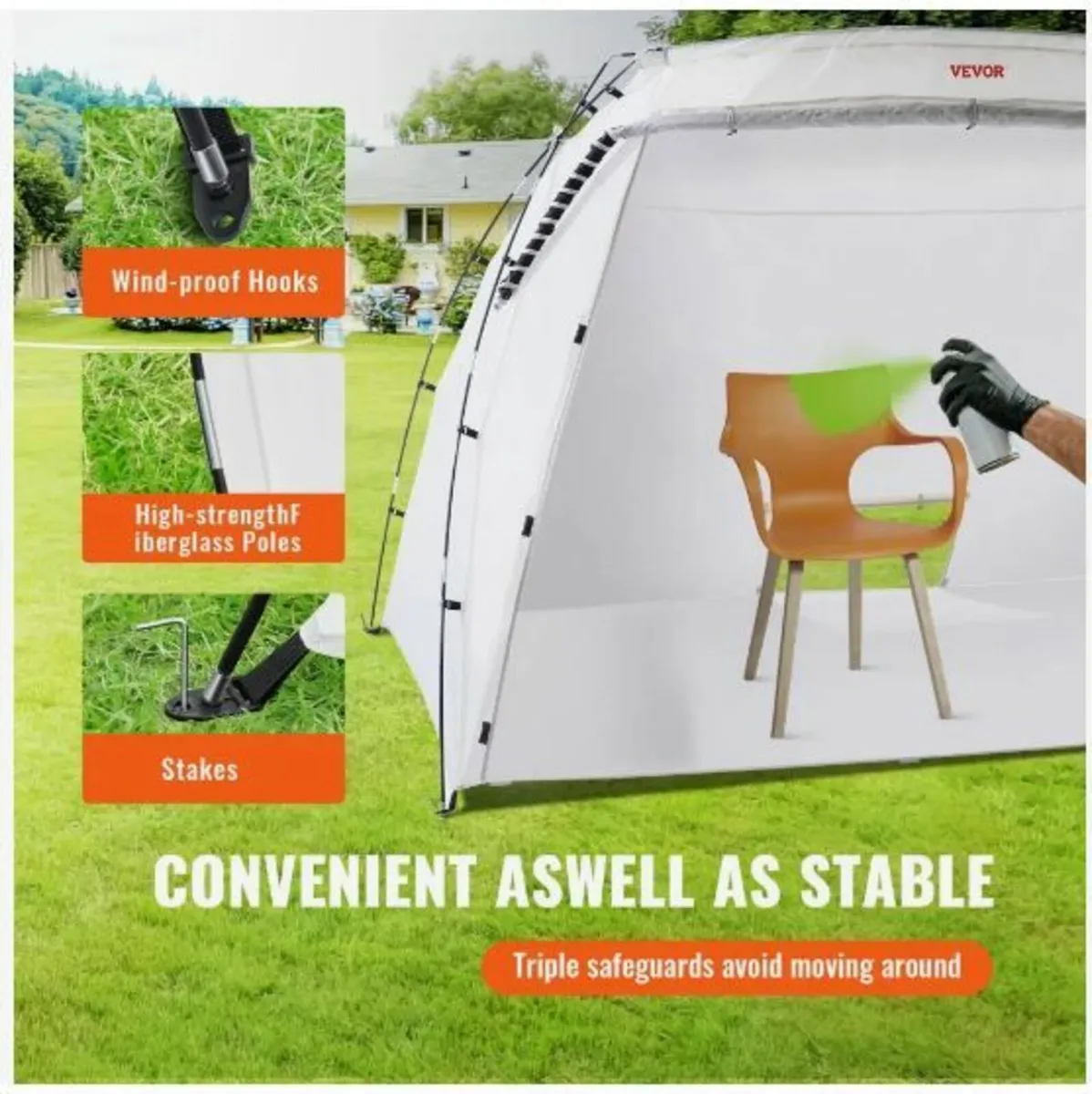 Spray Paint Shelter, 3.0m x 2.1m x 1.8m Portable - Image 3