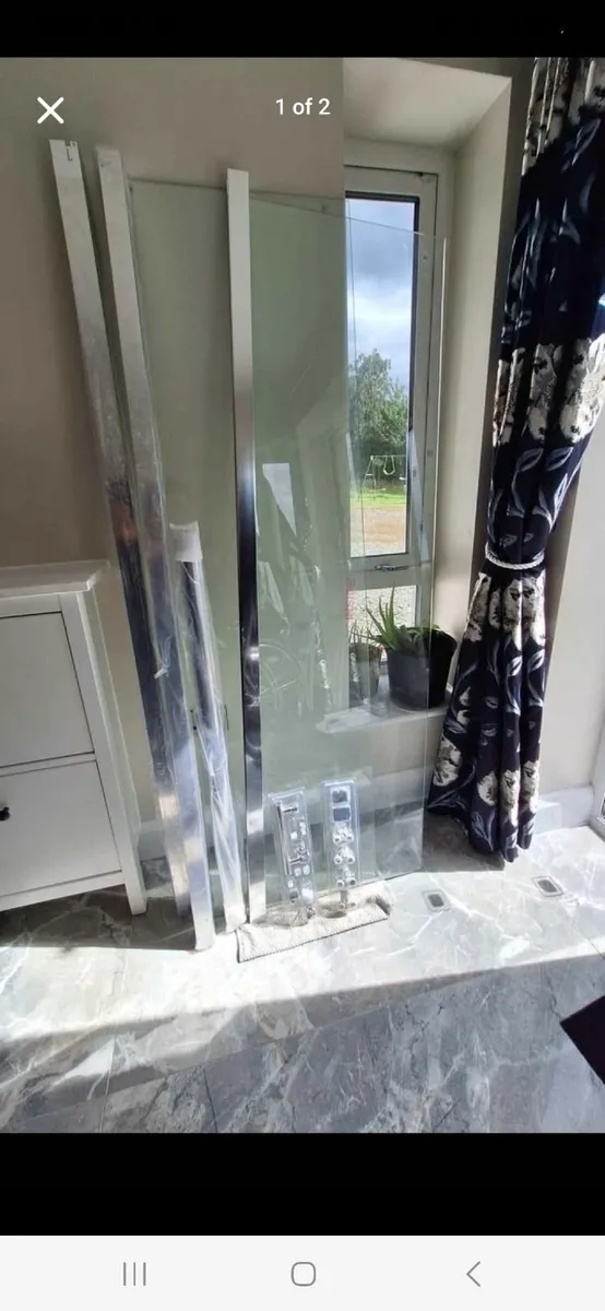 Chrome sliding shower door 1200mmX1800mm New - Image 1