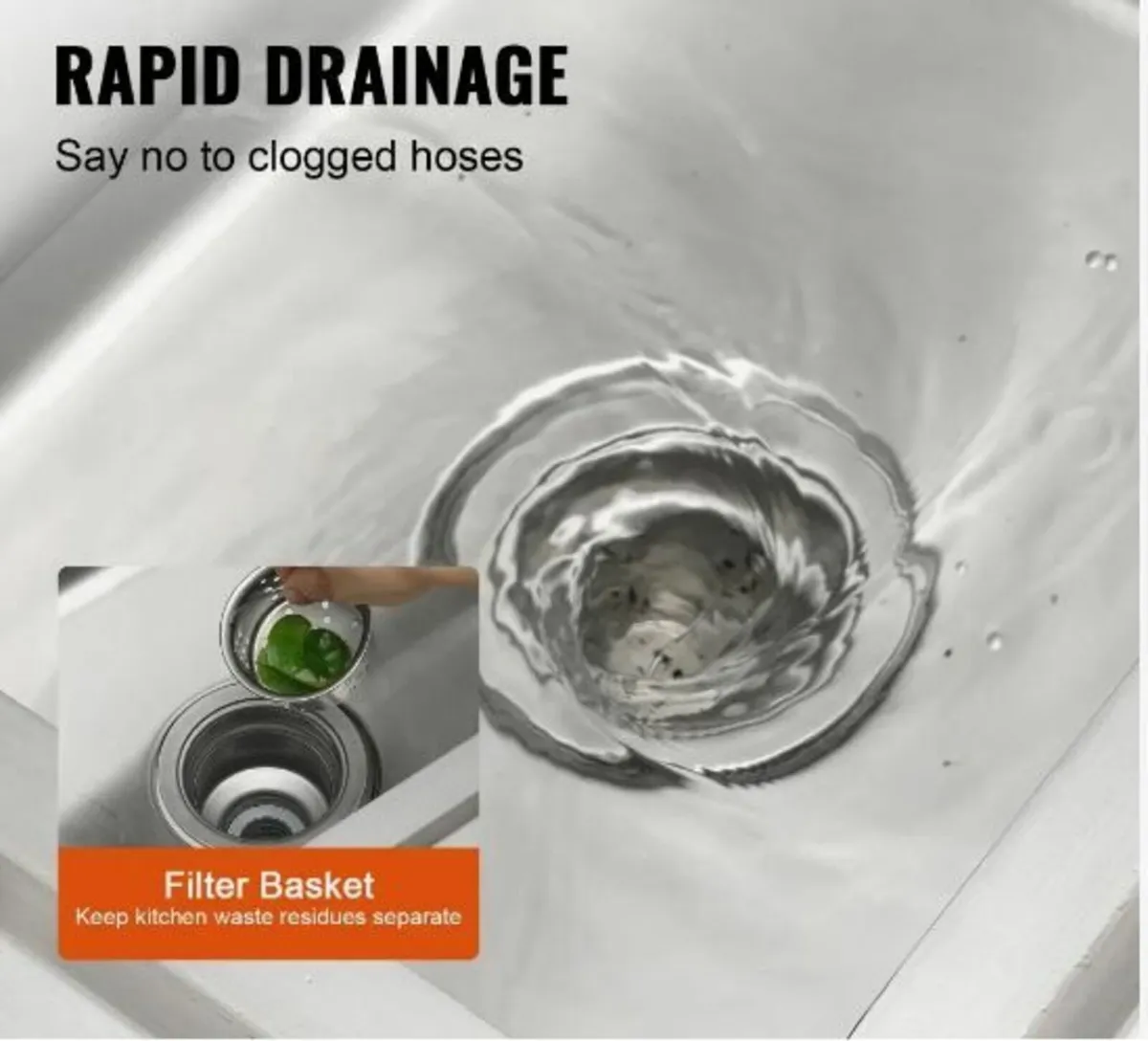 Stainless Steel Utility Sink, Free Standing - Image 3