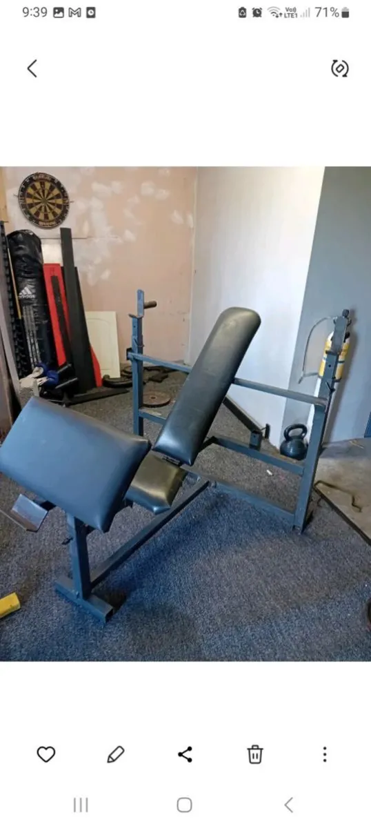 Heavy duty multi bench and weights - Image 1
