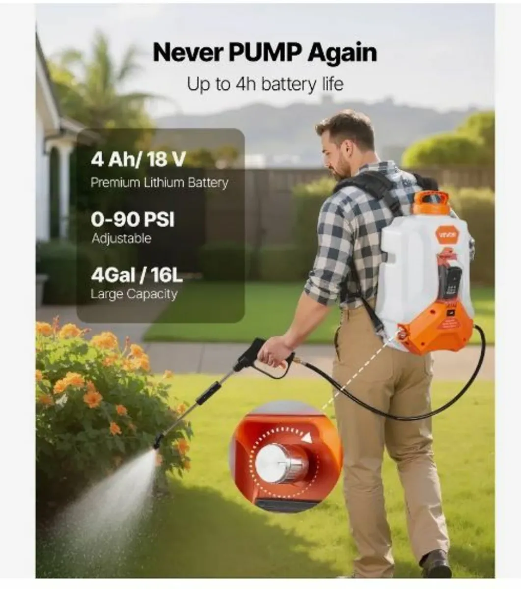 4 Gal Battery Powered Backpack Sprayer - Image 3