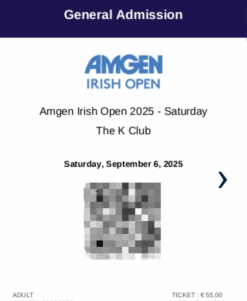 Amgen Irish Open Saturday 6th September Ticket