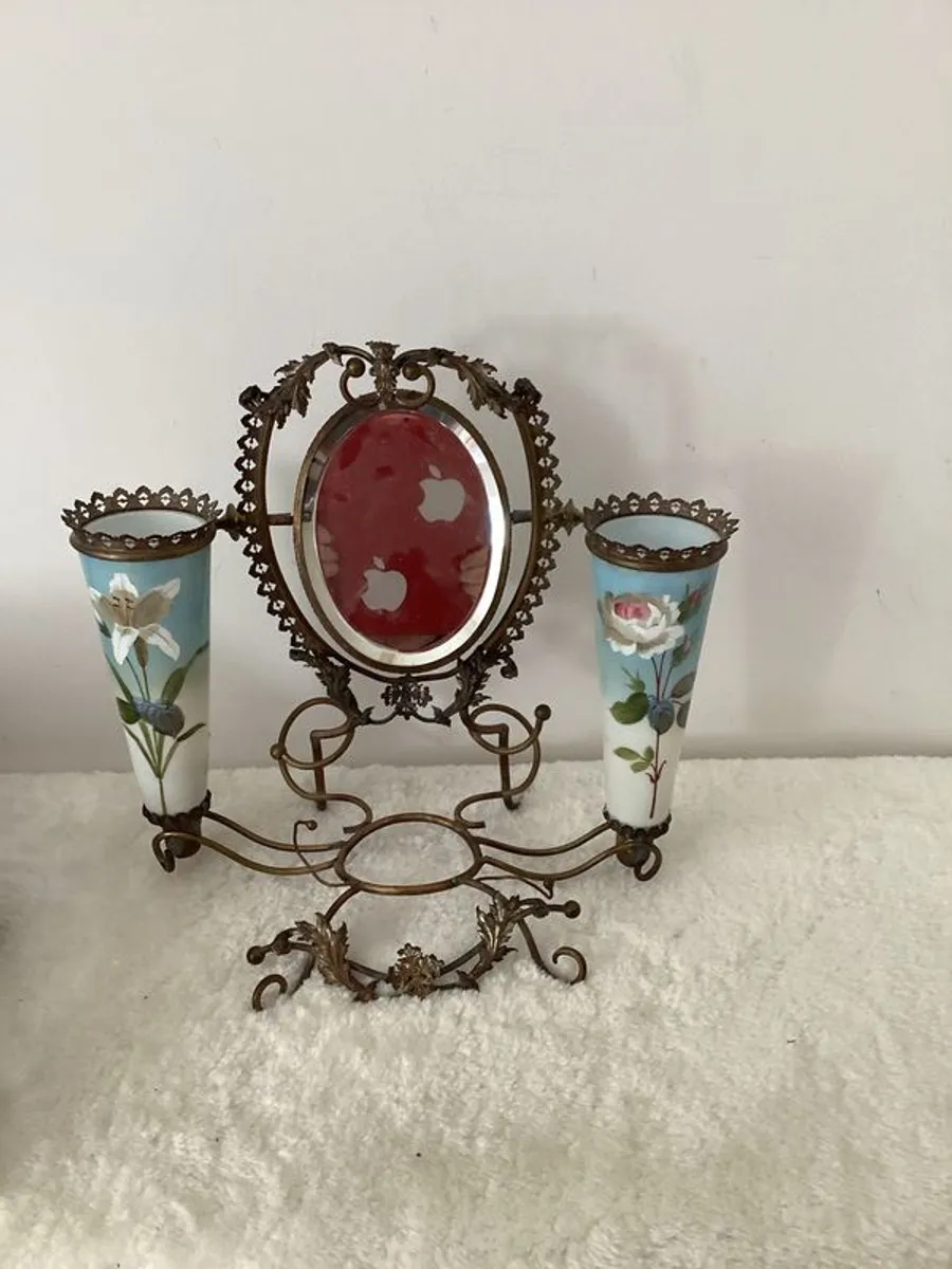 French 'Palais  Royal' 19th century dressing table trinket vase stand - Image 1