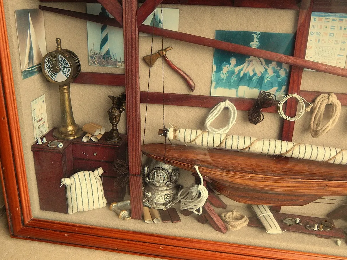 Shadow Box Diorama of America’s Cup Sailing Yacht - Image 4