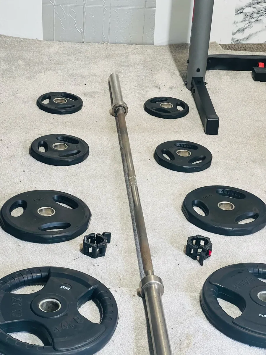 Weight bench Olympic weight bar rack dumbbells - Image 3
