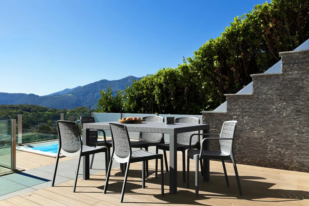Cedargrain Grey 6 Seater Table & 6 Chairs Sets - Image 1