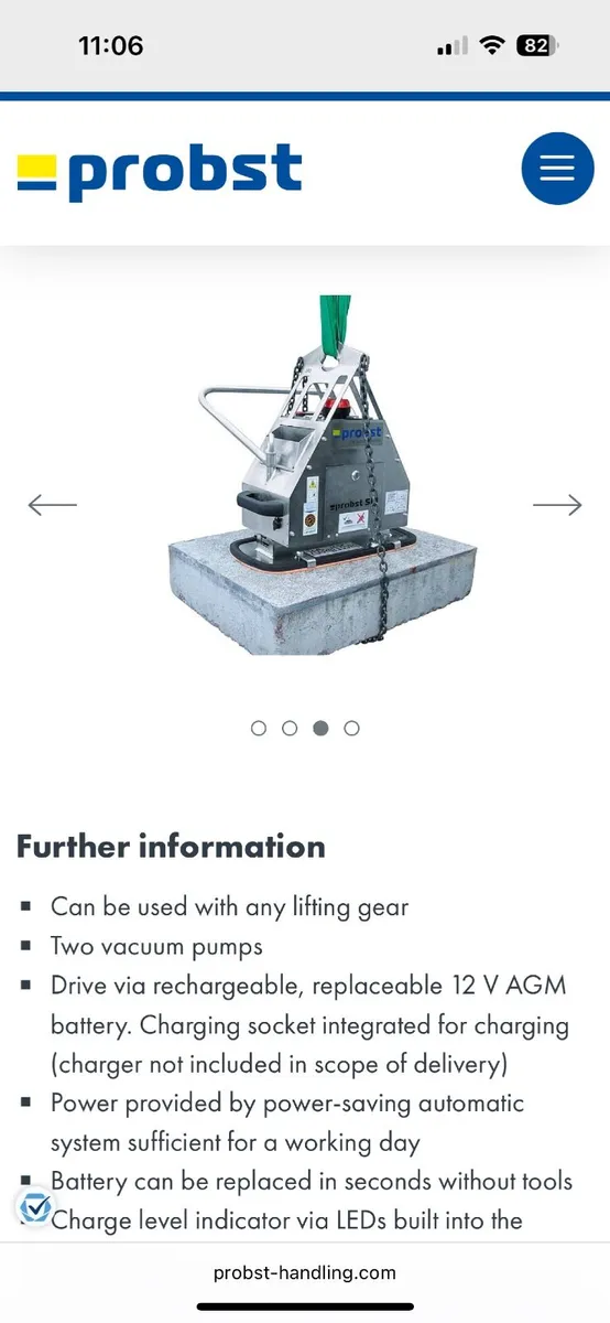 Probst SM 600 Stone Magnet & Suction Plate - Image 1