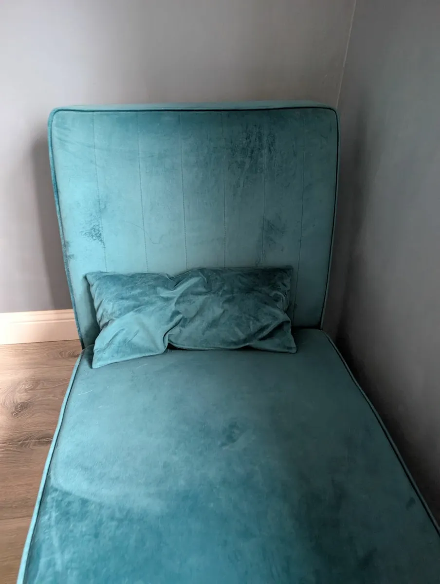 Teal Velvet Chaise - Image 2