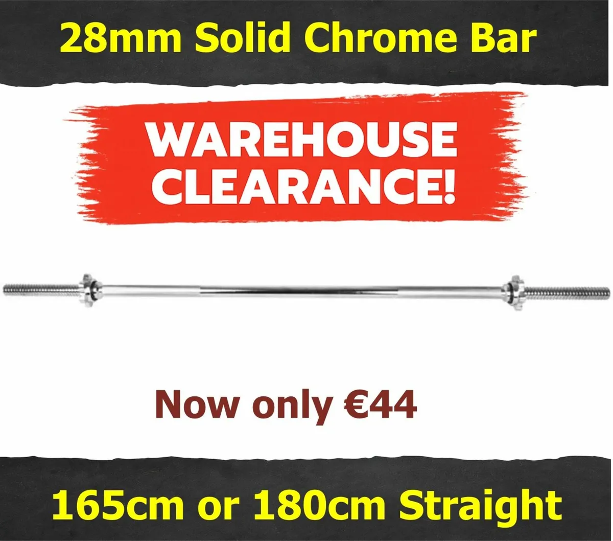 Solid Chrome 28mm EZ Curl Bar !!! CLEARANCE - Image 2