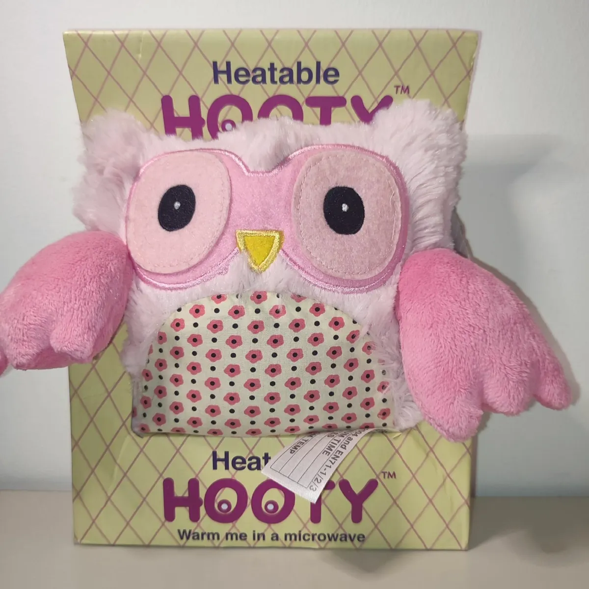 Hooty Heatable Fluffy Owl Microwavable Soft Toy - Image 1