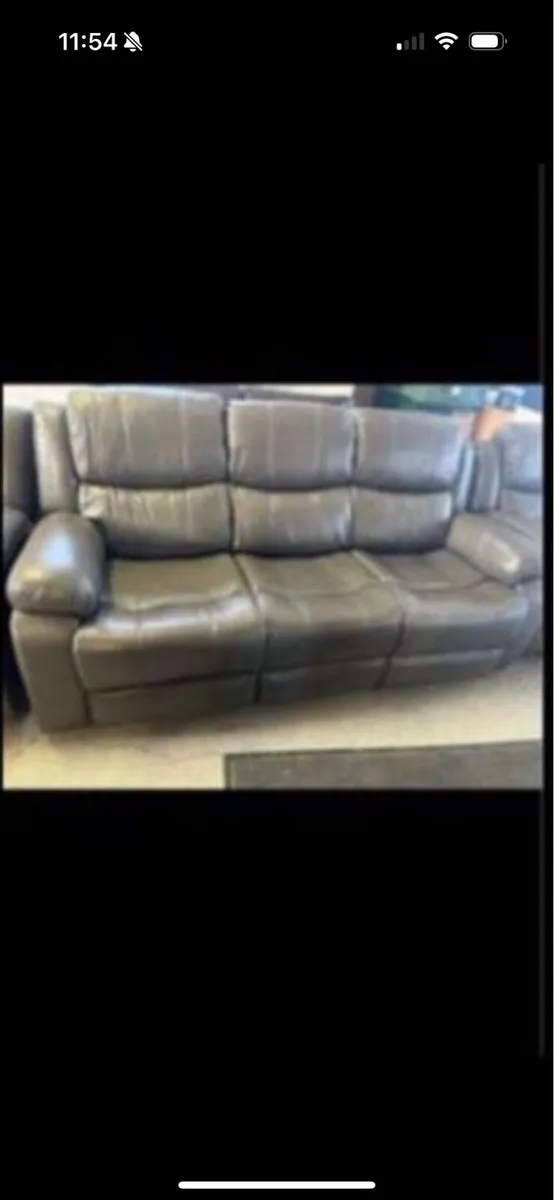 New leather couches grey and black - Image 4