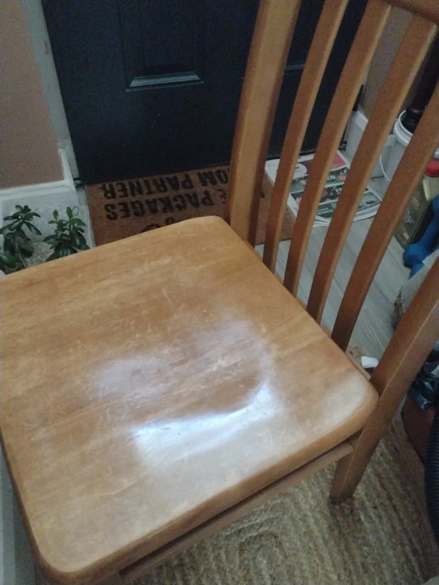 Very heavy solid Oak bedroom/hall chair - Image 3