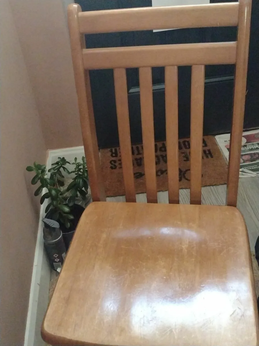 Very heavy solid Oak bedroom/hall chair - Image 1