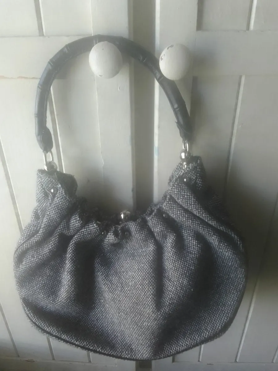 LULU GUINNESS TWEED & LEATHER HANDBAG AS NEW - Image 1