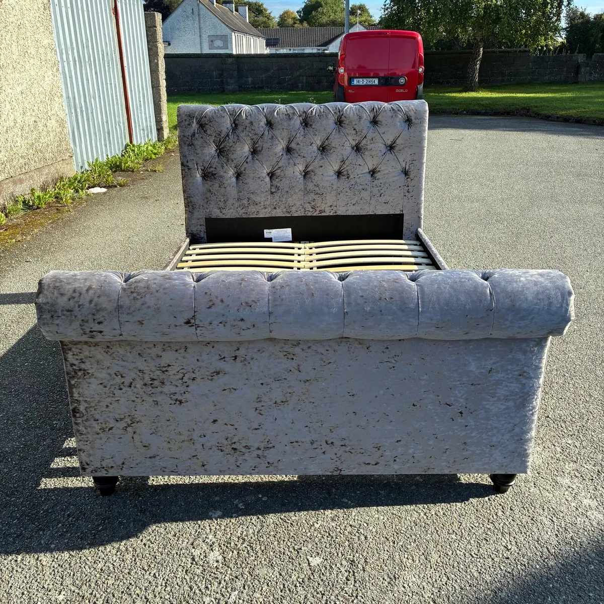 Fab! Double Crushed velvet Bed frame & Mattress - Image 2