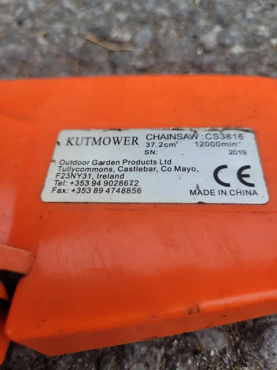 Kutmower cs3816 chainsaw running well - Image 3