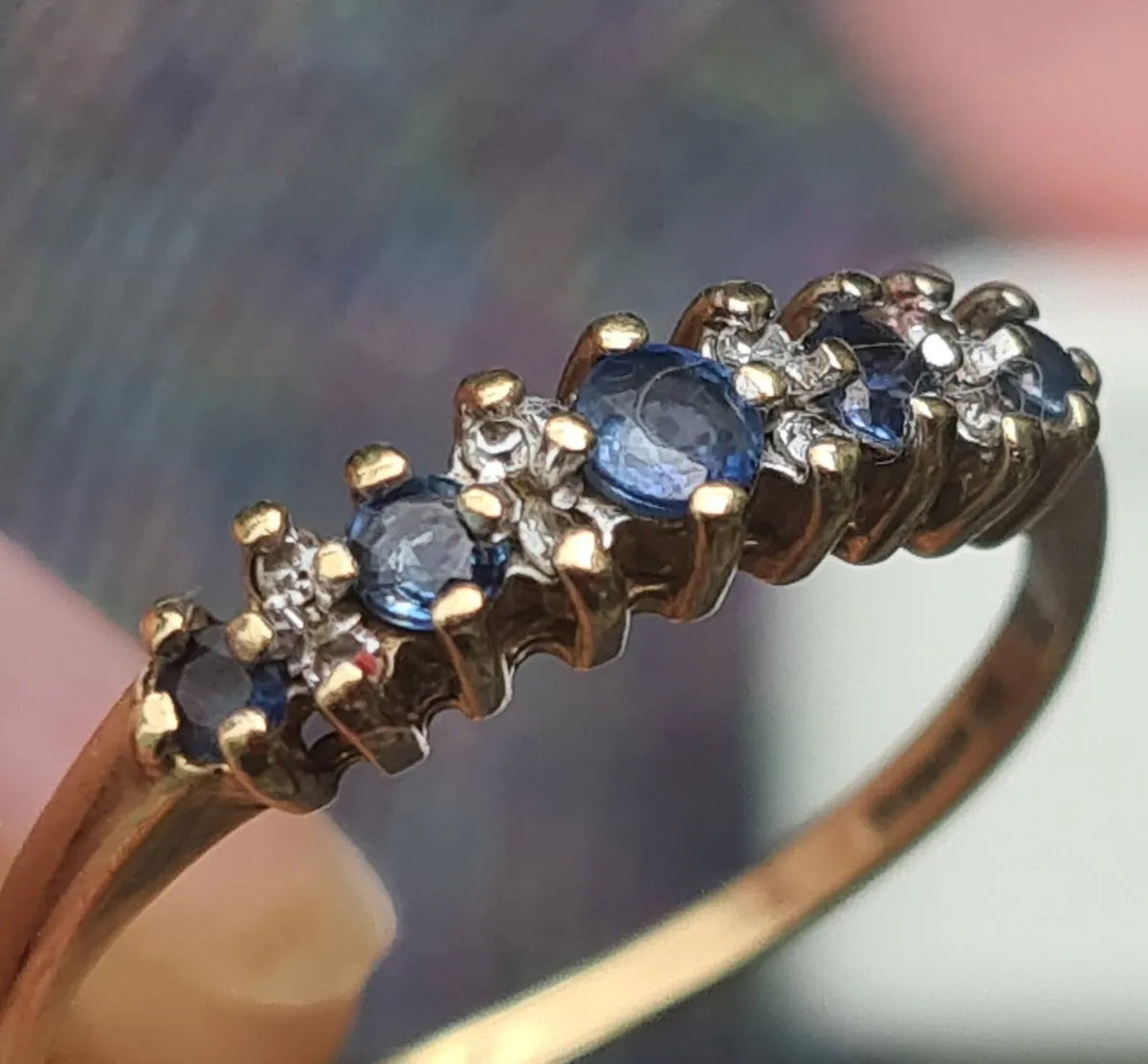 Sapphire And Diamond Half Eternity Ring - Image 1