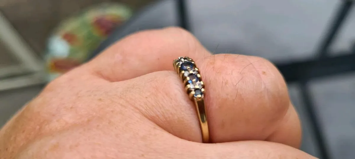 Sapphire And Diamond Half Eternity Ring - Image 2