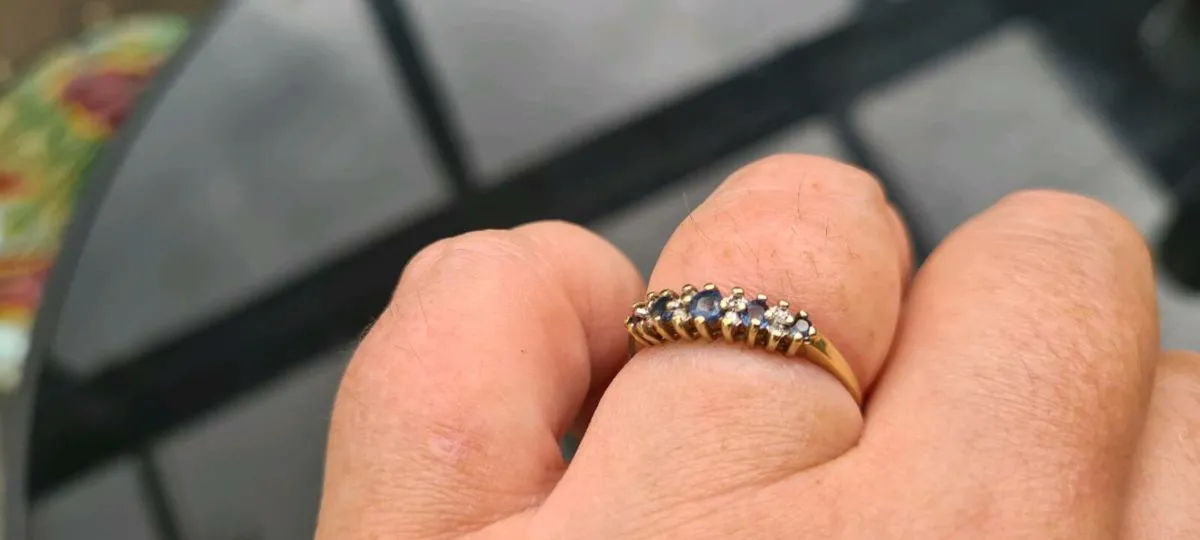 Sapphire And Diamond Half Eternity Ring - Image 4