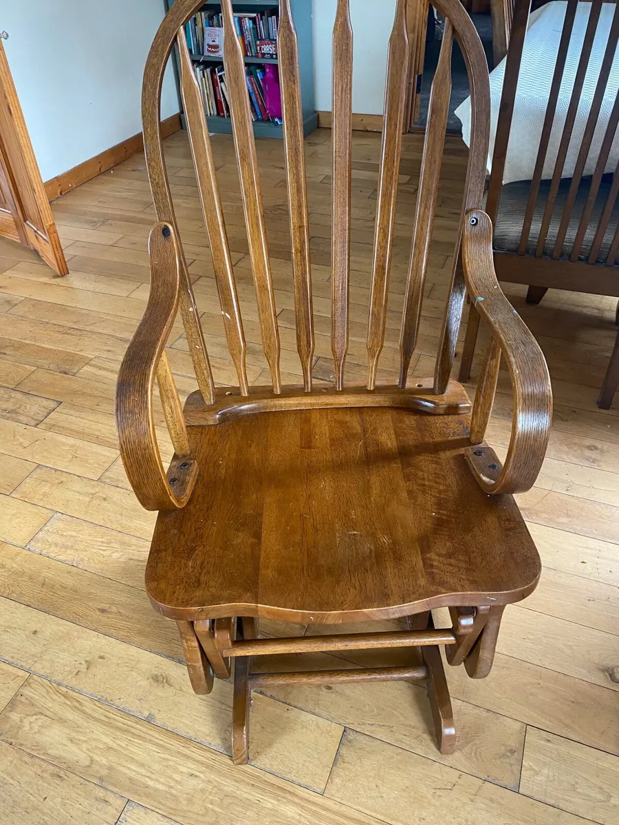 soild wood rocking chairs,lamp, dog collar - Image 1