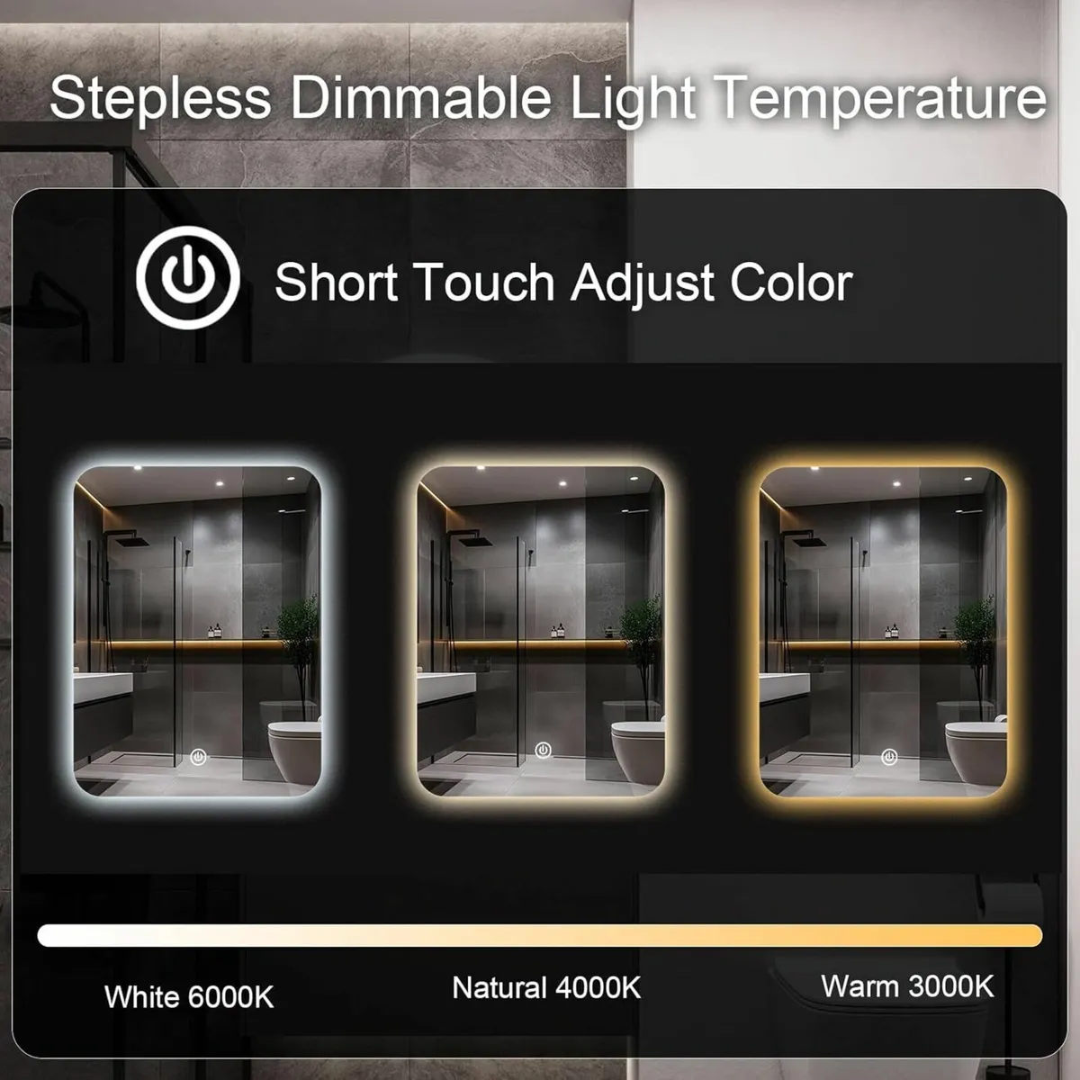 45 x 60cm LED Vanity Mirror - Image 2