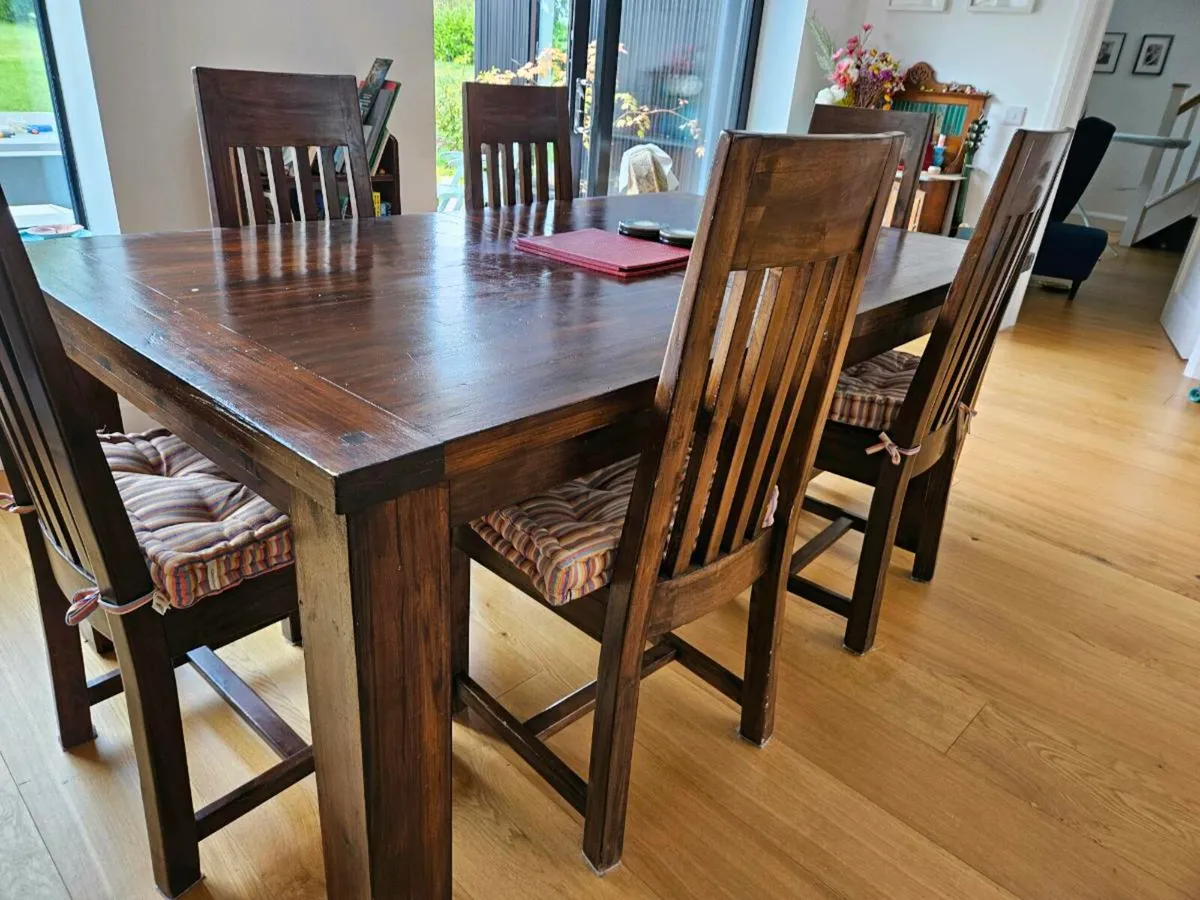 Hardwood Table and Chairs - Image 2
