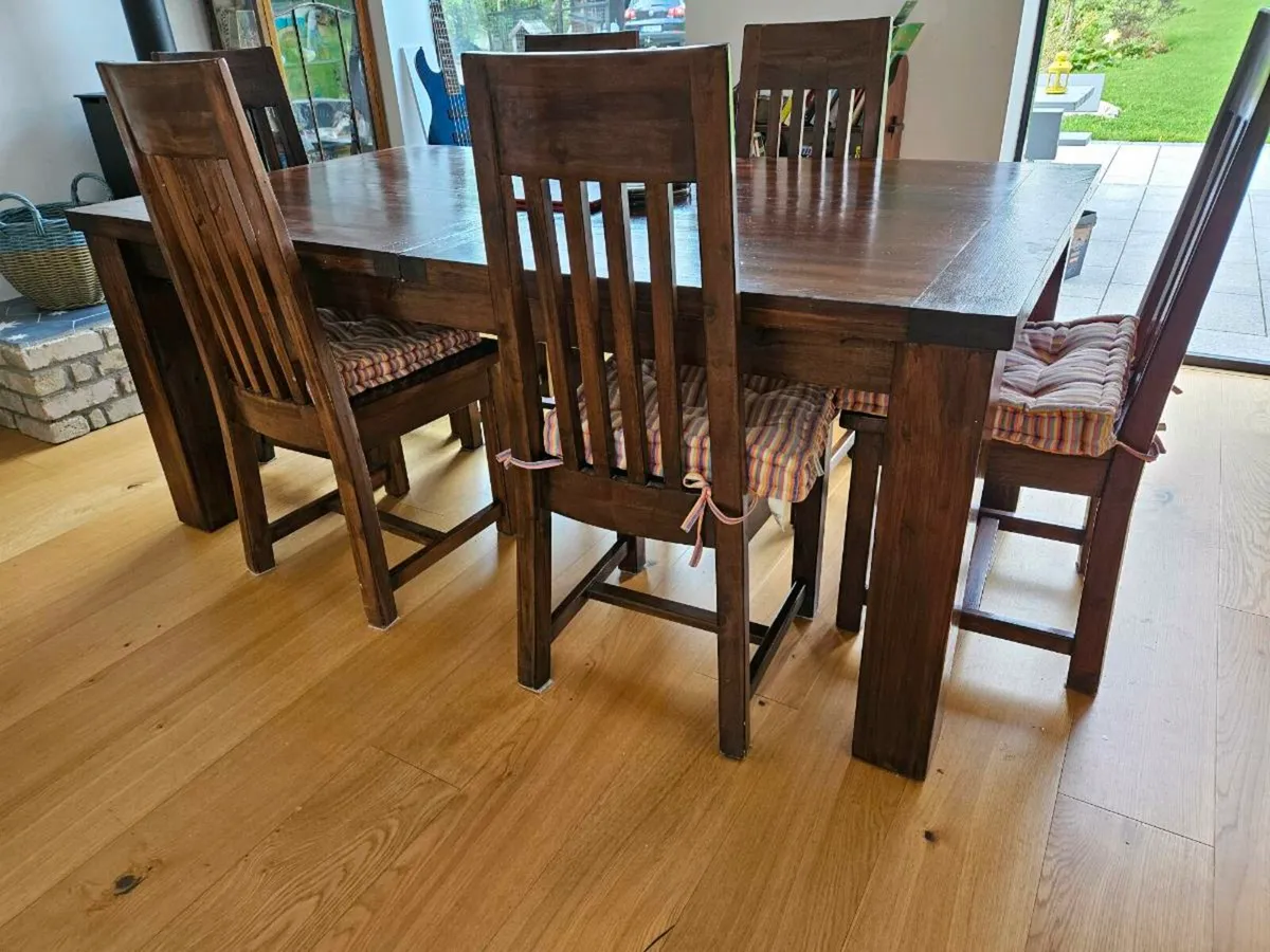 Hardwood Table and Chairs - Image 3
