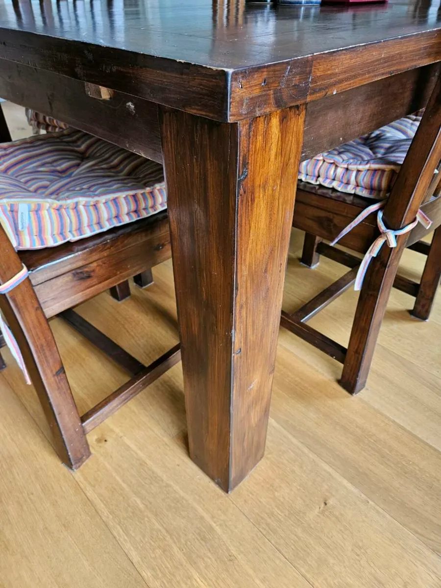 Hardwood Table and Chairs - Image 4