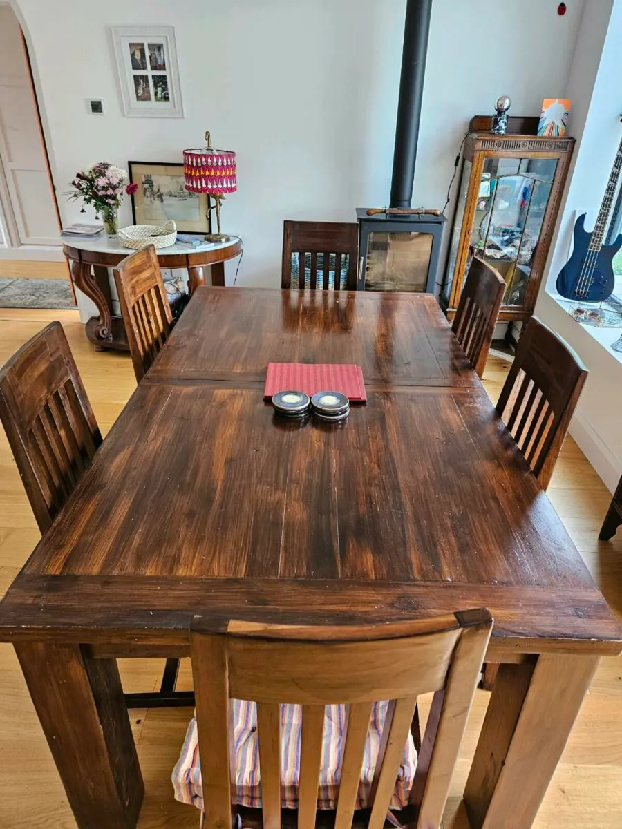 Hardwood Table and Chairs - Image 1