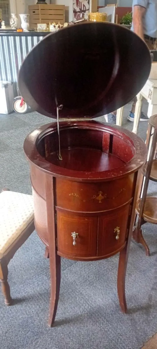 Inlaid Edwardian Era Works Cabinet - Image 1