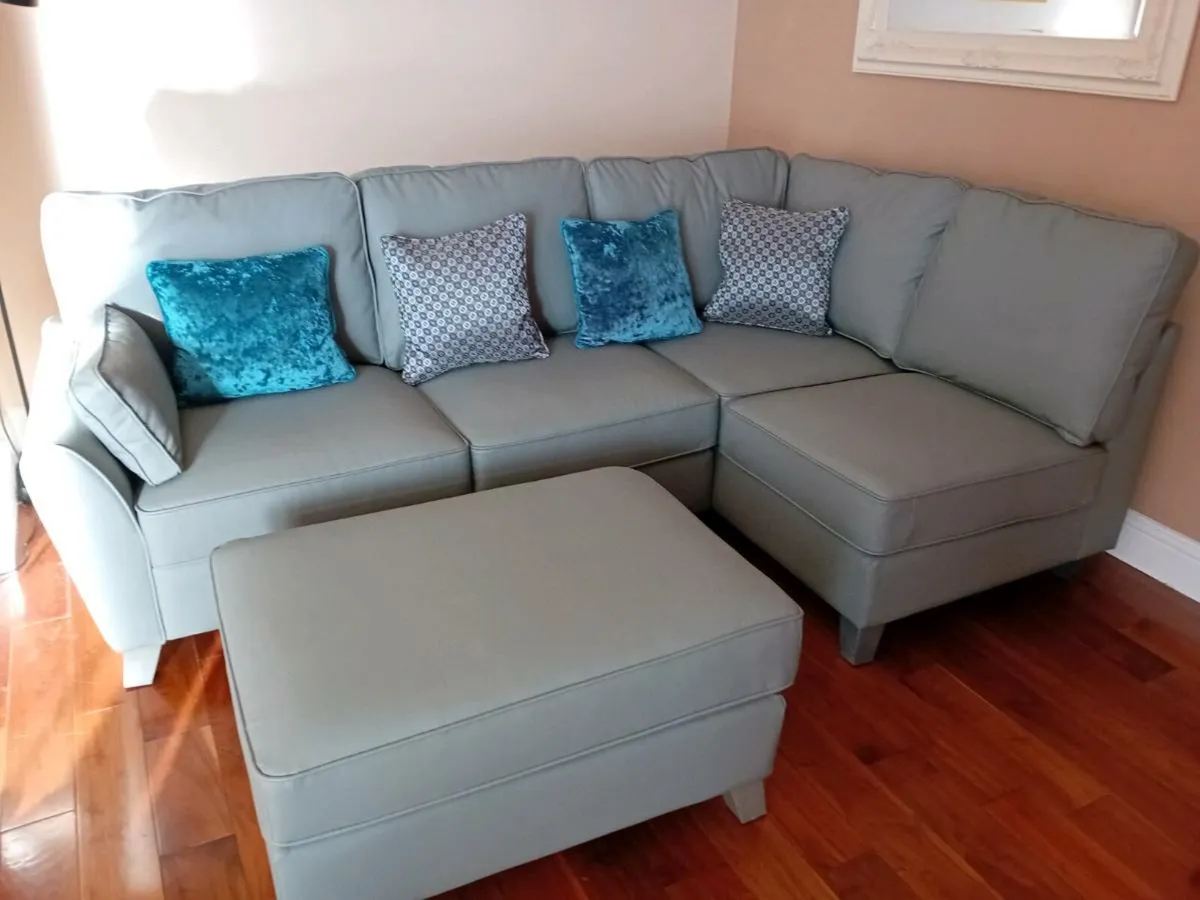 Cannes Corner Suite Couch with Ottoman Footstool - Image 4