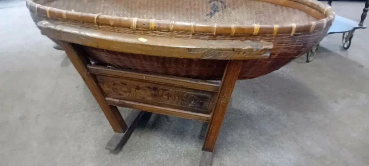 Antique Carved Oriental Baby's Crib - Image 2