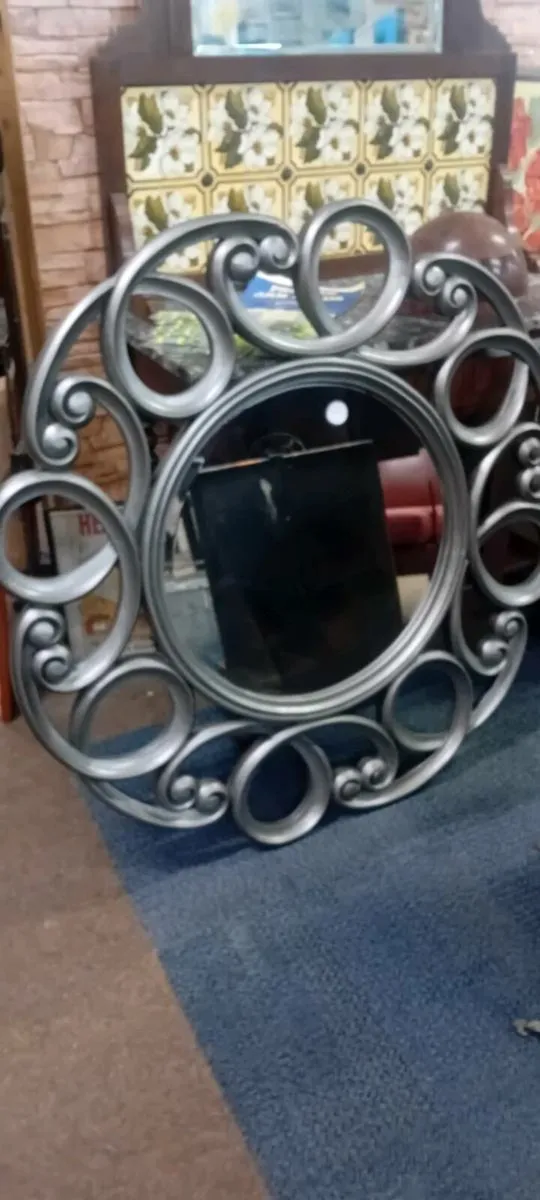 Large Silver Decorative Mirror
