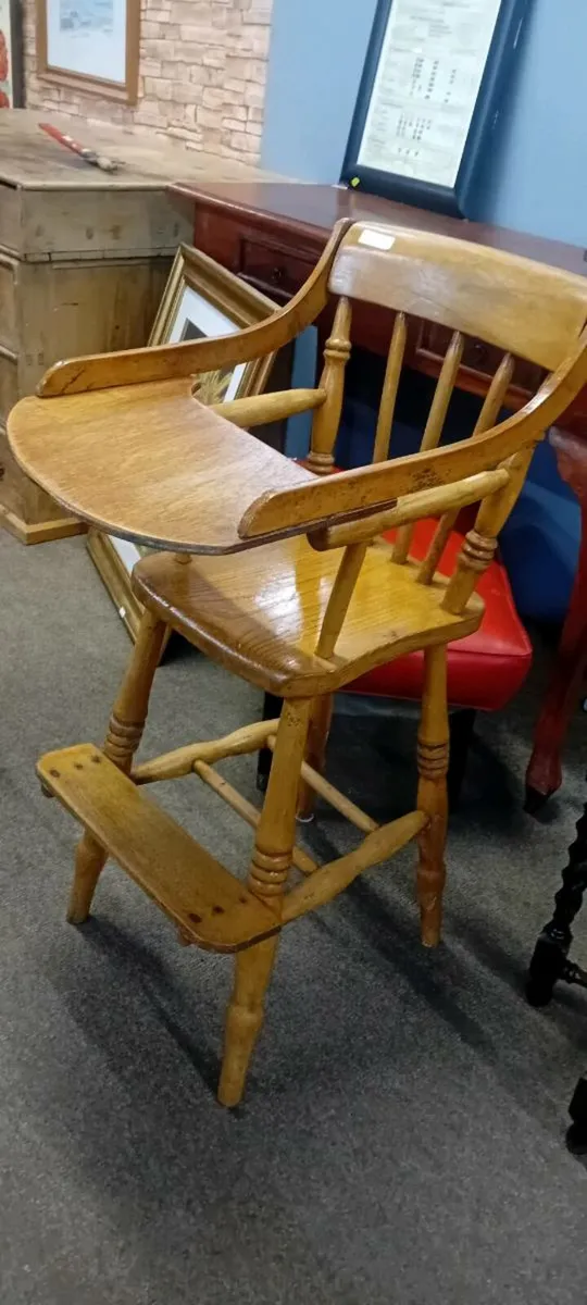 Vintage Pine Baby High Chair - Image 1
