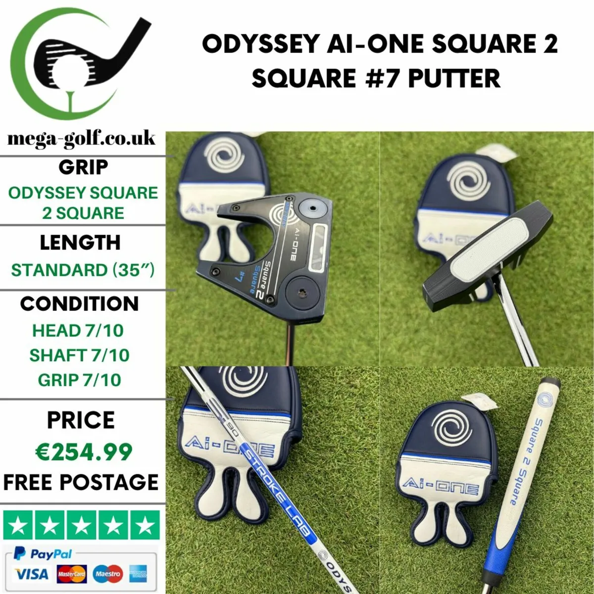 ODYSSEY AI-ONE SQUARE 2 SQUARE #7 PUTTER / 35″ - Image 1