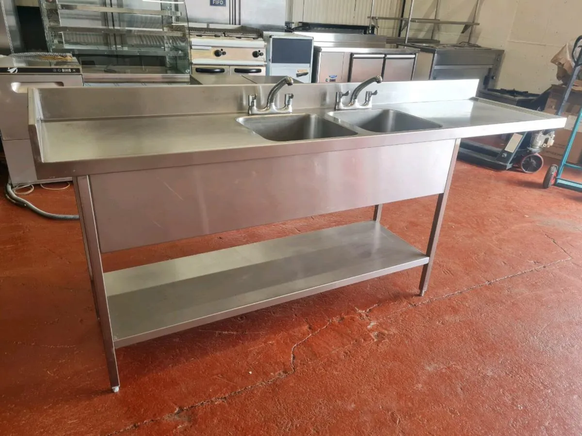Stainless Steel Double Sink with Void - Image 1
