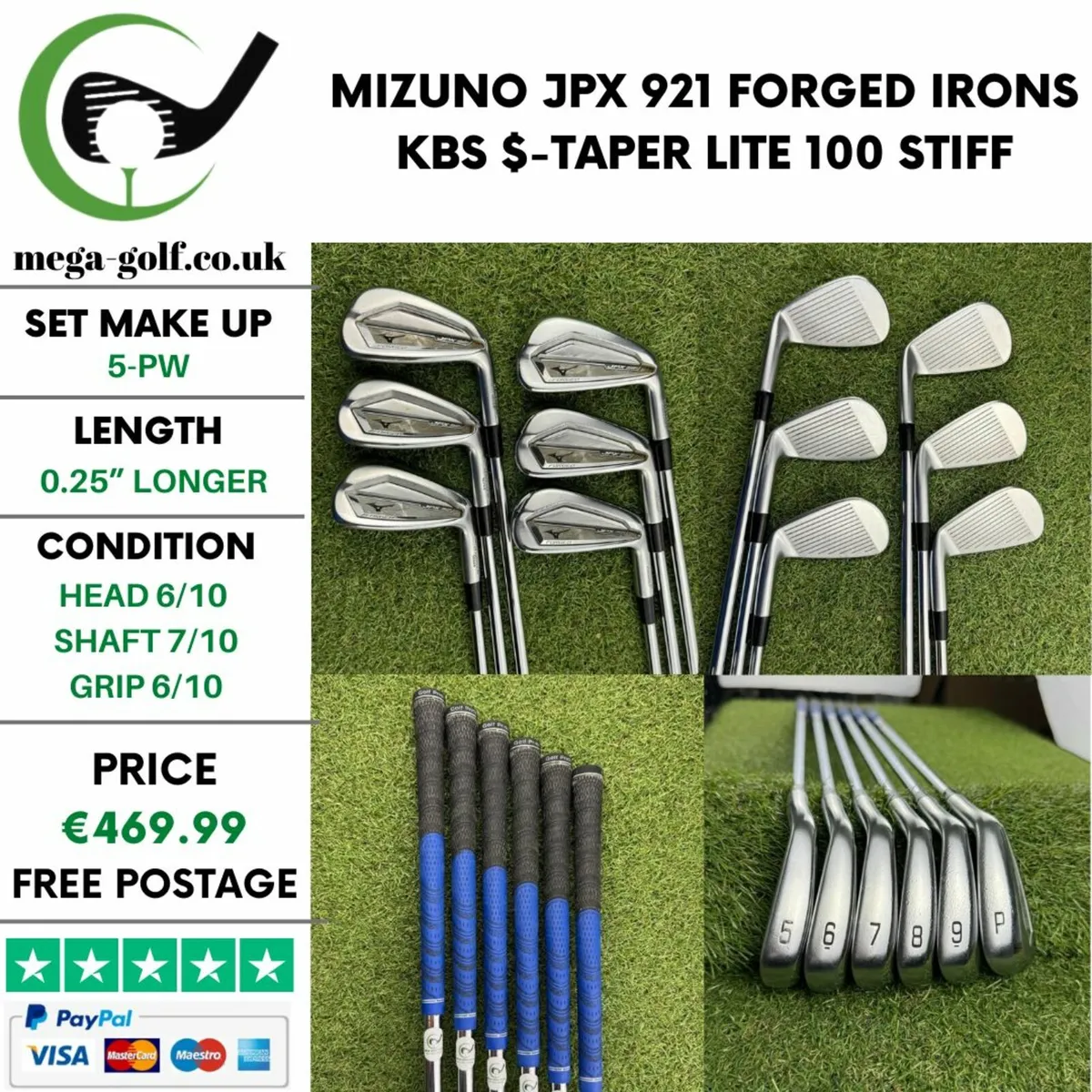 MIZUNO JPX 921 FORGED IRONS / 5-PW / STIFF - Image 1