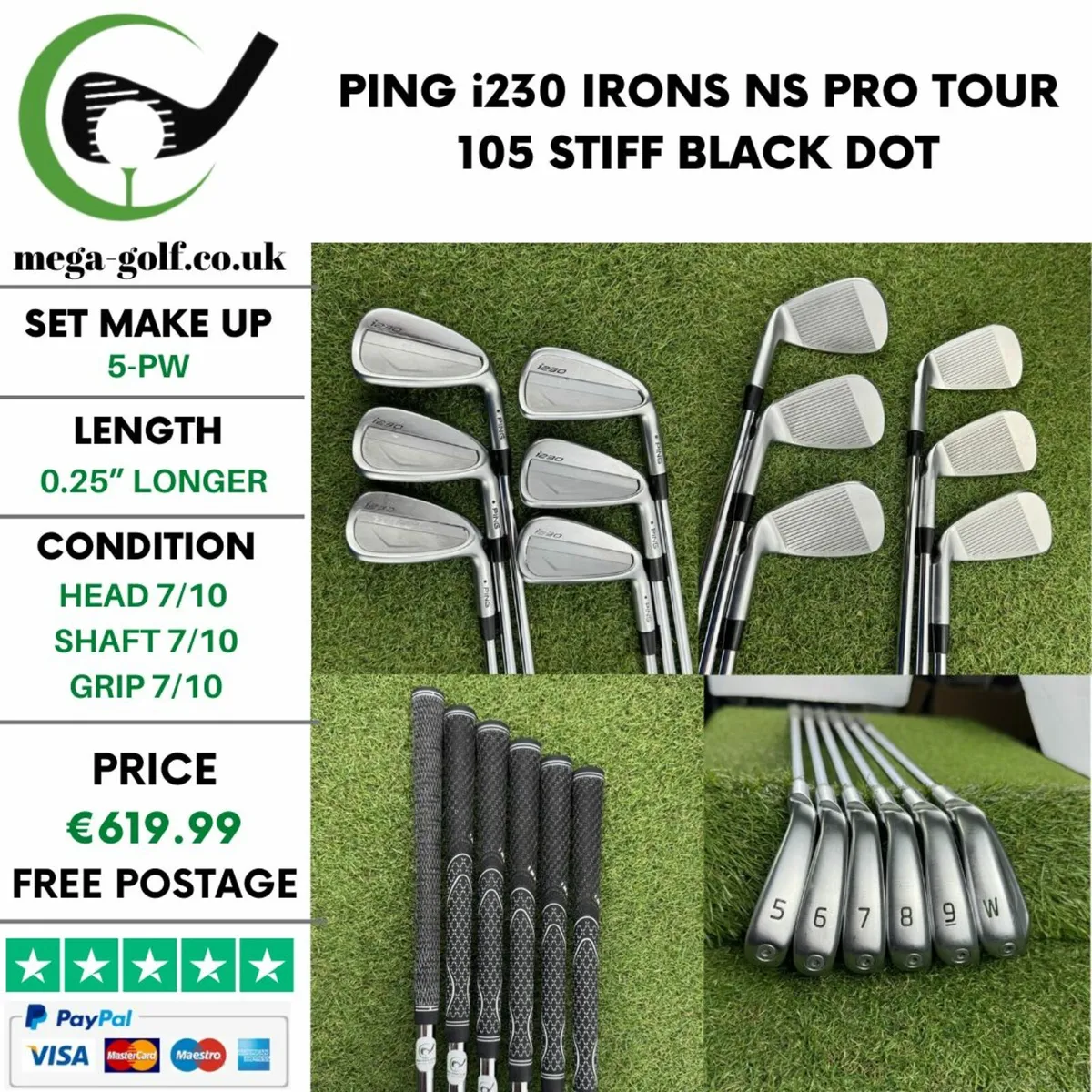 PING i230 IRONS / 5-PW / NS PRO TOUR 105 STIFF - Image 1