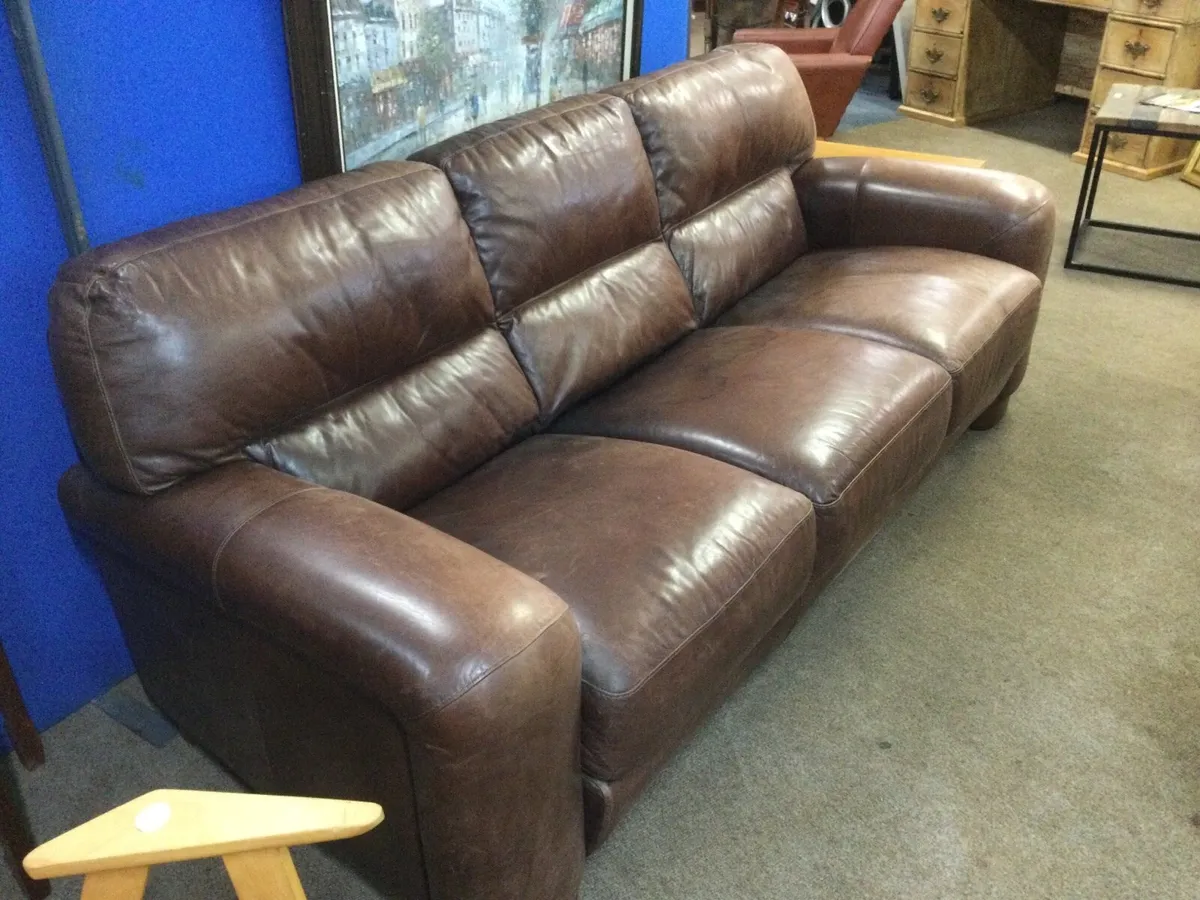 Large vintage leather couch