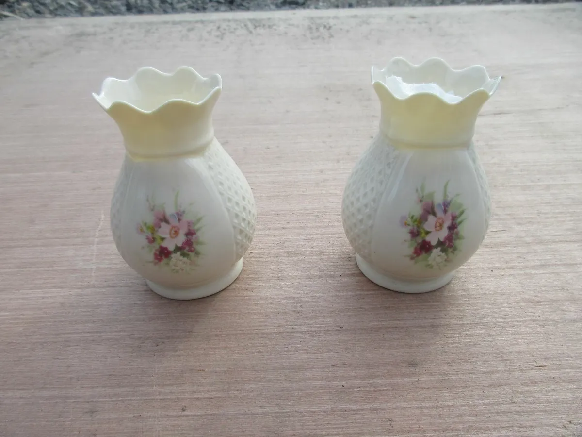 Irish Parian China Vases - Image 1