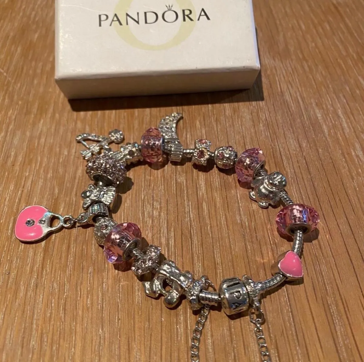 Pandora Pink Charm Bracelet - Image 1