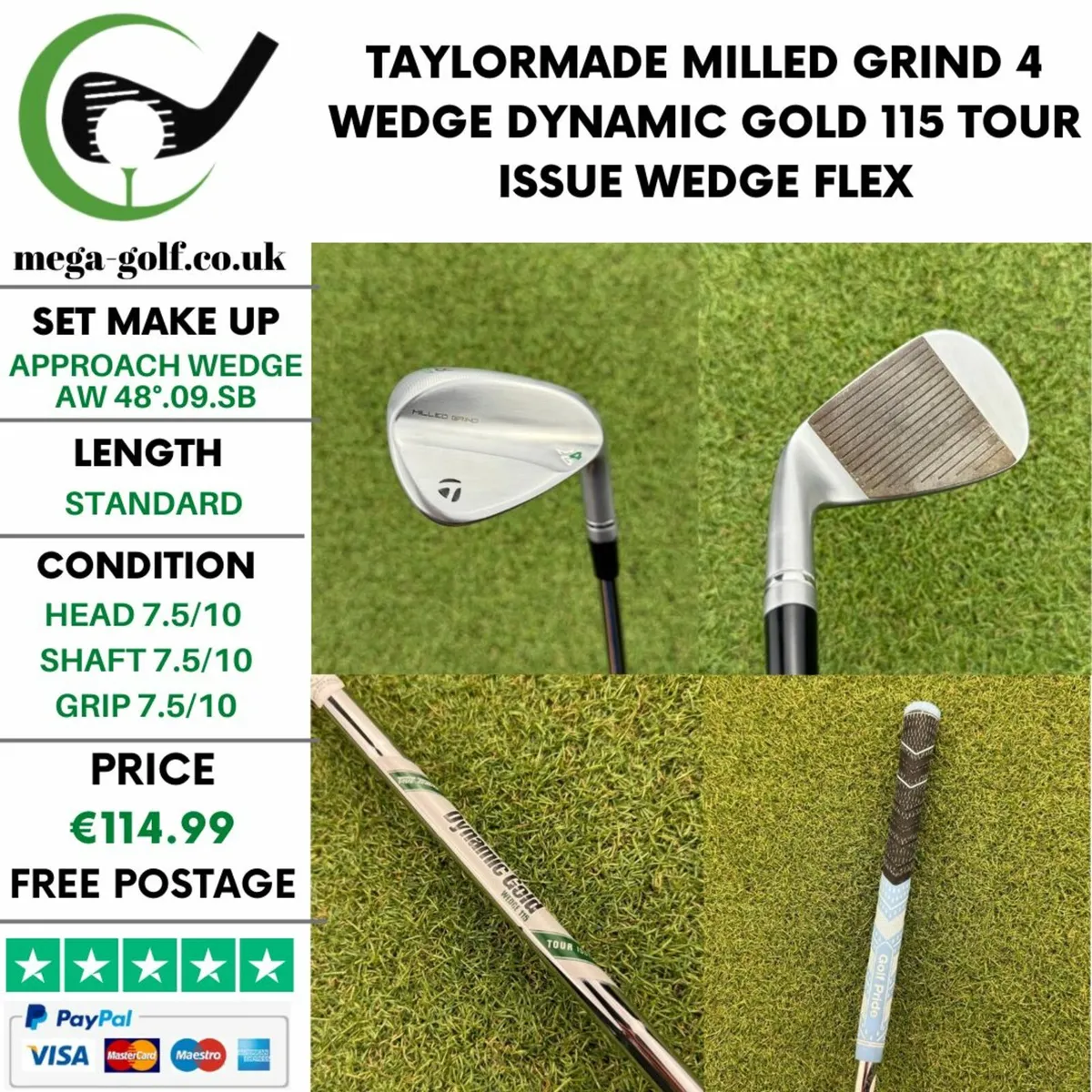 TAYLORMADE MILLED GRIND 4 WEDGE AW 48°.09.SB - Image 1