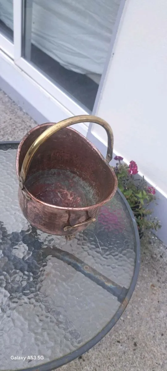 Small  copper  coal bin - Image 2