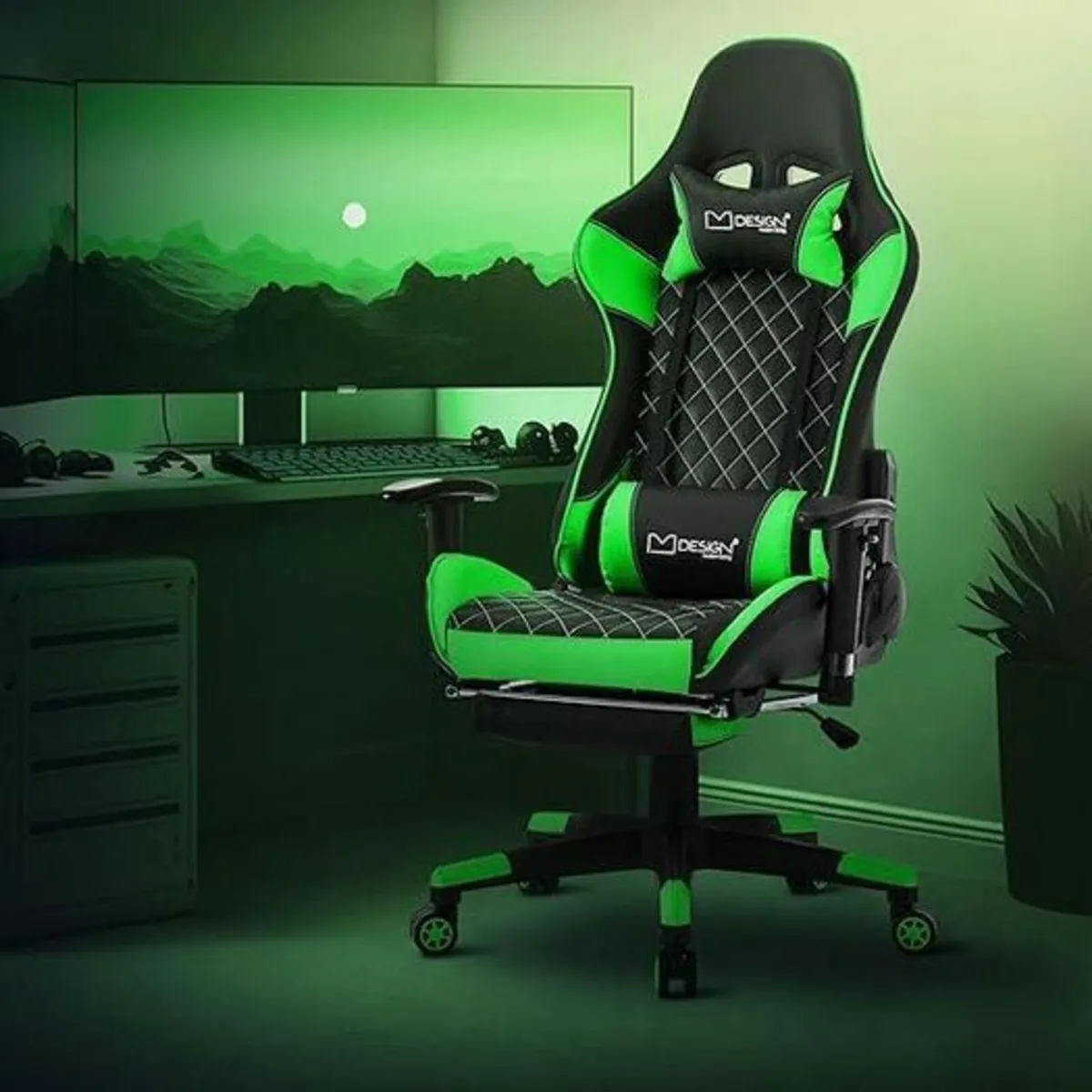 Gaming Chair with Footrest Office Chair - Image 1