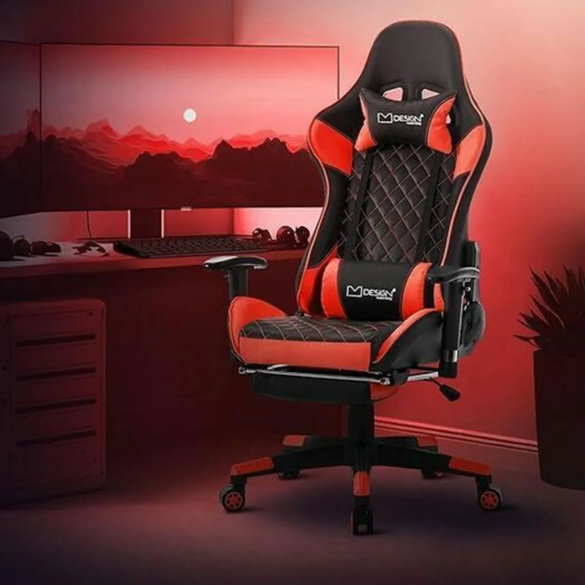 Gaming Chair with Footrest Office Chair - Image 2
