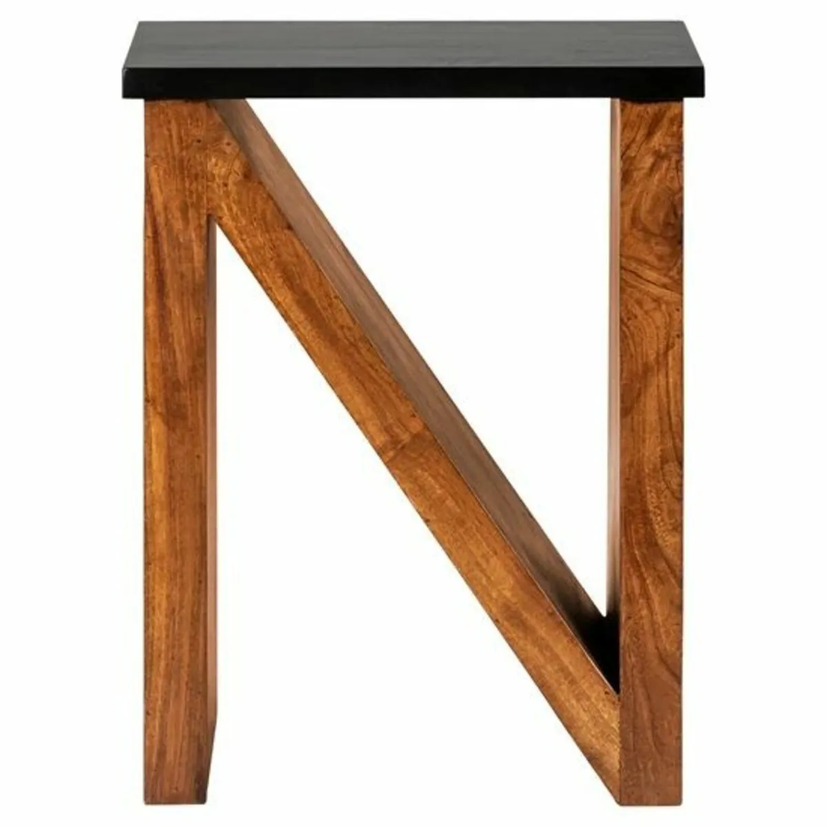 Solid Acacia Wood Side Table N Shape Design - Image 1